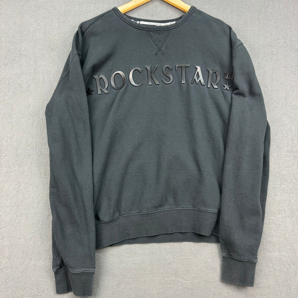 Rockstar Sushi Crewneck Sweatshirt Women's 3XL Black Cotton Long Sleeve Pullover